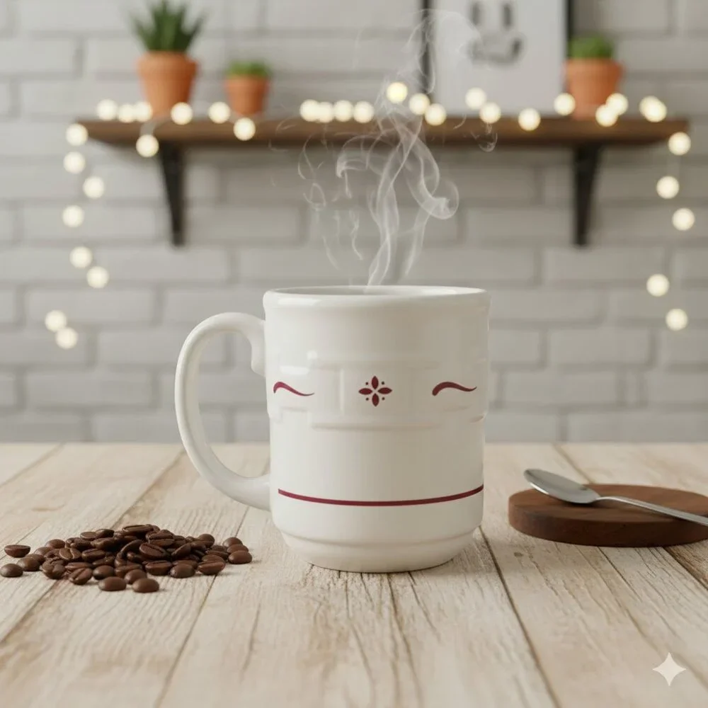Longaberger Pottery‎ Coffee Mug Woven Traditions Heritage Red Ceramic Cup 12 oz